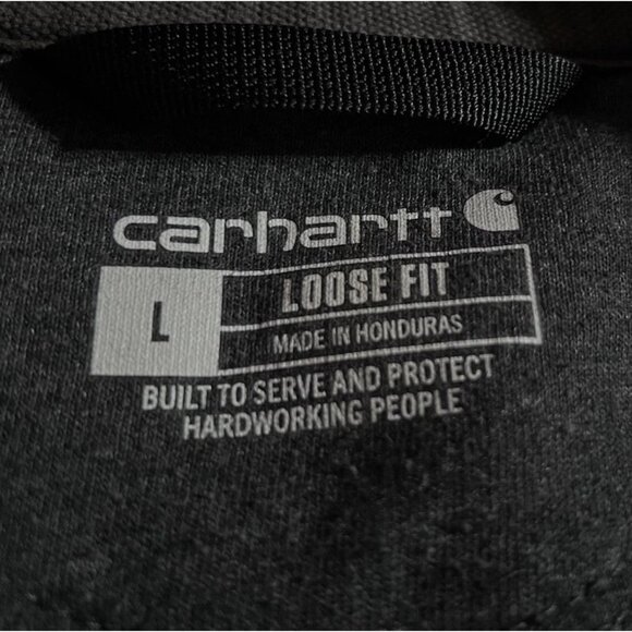 Carhartt Loose Fit Full Zip Black Hoodie Large Flaw On Hood - Picture 3 of 8